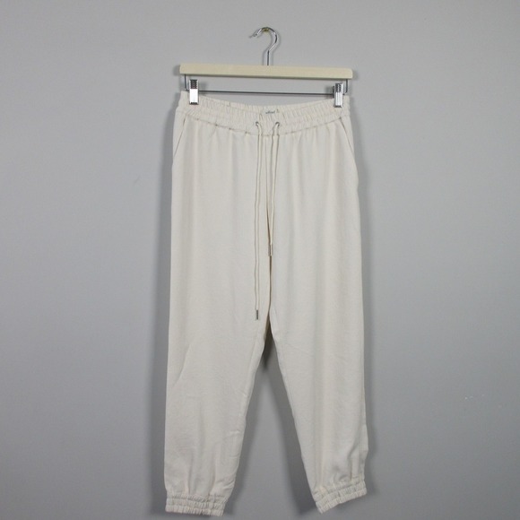 Wilfred Joggers Pants Women S Ivory Tie Front Textured Office Career Casual 322 - Picture 1 of 14